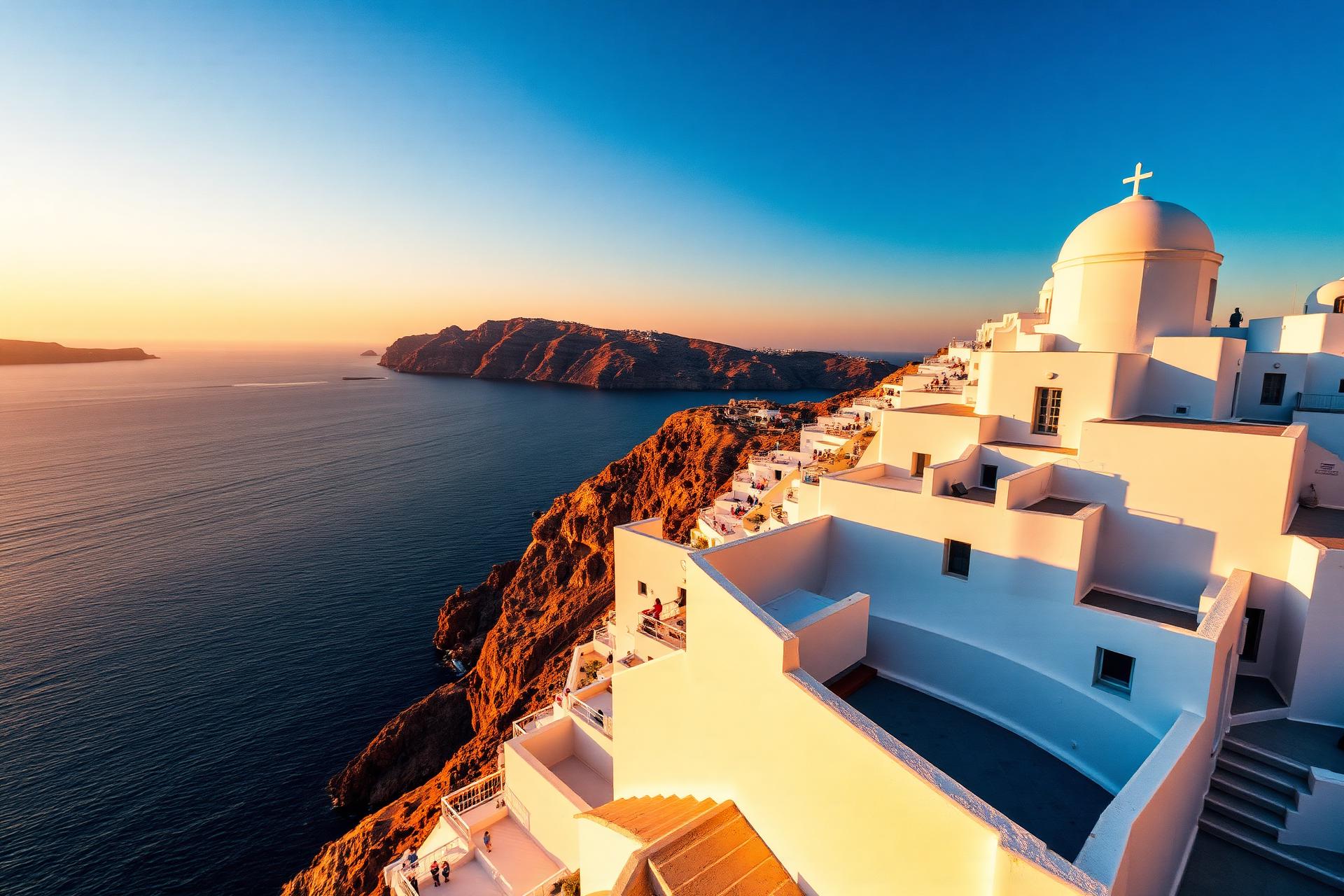 Santorini at golden hour